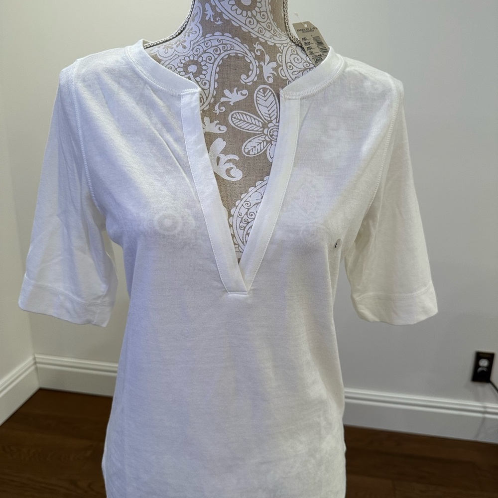 NWT American Eagle Outfitters White Split Neck Tee